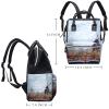 Diaper Backpack with Fallow Deer and Magical Book Print view 2