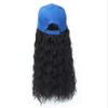 Chtom Women's Long Curly Wig, Gradient Heat-Resistant Fiber, Black, Color A view 2