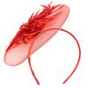 ABOOFAN Red Flower-and-Feather Fascinator Headband for Women and Girls, Cocktail and Wedding Parties, ECRFZD304X8M29MF3A50I16E view 1
