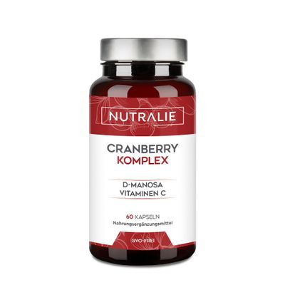 American Cranberry with Vitamin C, D-Mannose, Hibiscus & Ginger - Cranberry Complex, 60 Capsules, Nutralie