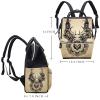 Diaper Backpack with Deer, Flowers, and Mandala Design view 2