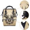 Diaper Backpack with Deer, Flowers, and Mandala Design view 3