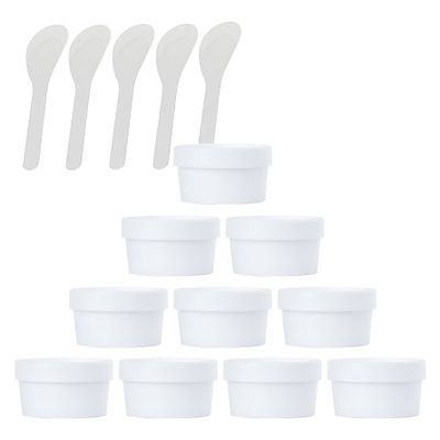 TIANZD 10-Pack 50 mL Black Empty Cosmetic Jars with Lids and 5 Spatulas