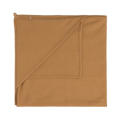 Baby's Only Pure Hooded Baby Blanket, 100% Organic Cotton, 75 x 75 cm, Caramel