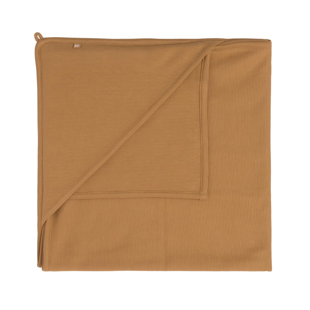 Baby's Only Pure Hooded Baby Blanket, 100% Organic Cotton, 75 x 75 cm, Caramel
