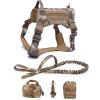 Tactical Dog Harness and Leash Set for Medium and Large Dogs, MOLLE Vest, CP, XL view 1