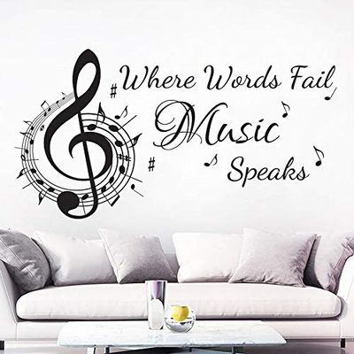 Music Notes and Treble Clef Wall Sticker, 103 × 54 cm