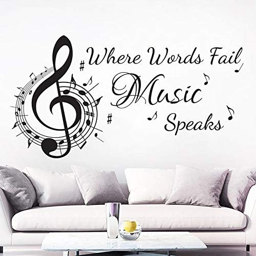 Music Notes and Treble Clef Wall Sticker, 103 × 54 cm