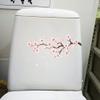 SHMAZ Fresh Pink Peach Blossom Branch Toilet Lid Sticker and Wall Decor view 1