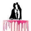 CARISPIBET Wedding Cake Topper with Kissing Bride and Groom and Child view 1