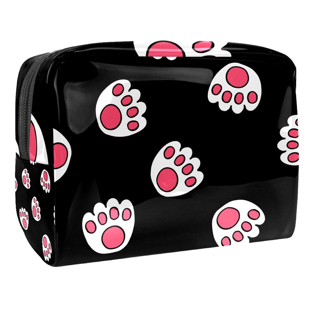 Cat Paw Pattern Cosmetic Bag, Multicolor 03, 18.5 x 7.5 x 13 cm