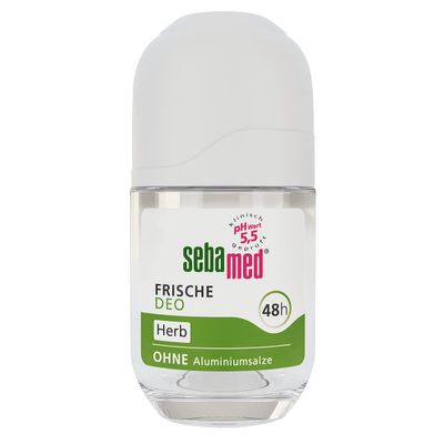 Sebamed Fresh Herbal Roll-On Deodorant, 48-Hour Protection, Aluminum Salt-Free, 50 ml