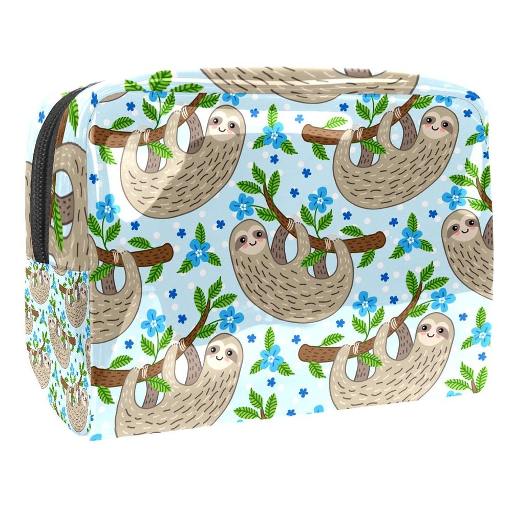 Sloth Makeup Bag for Women and Girls, Spacious, Zippered