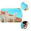 Cute Alpaca-Llama Makeup Bag with Zipper, Travel Cosmetic Organizer for Women and Girls view 3