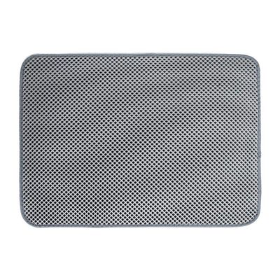Pet Cat Litter Mat, Double-Layer EVA, Non-Slip, Foldable, Waterproof, Gray, 55 x 70 cm