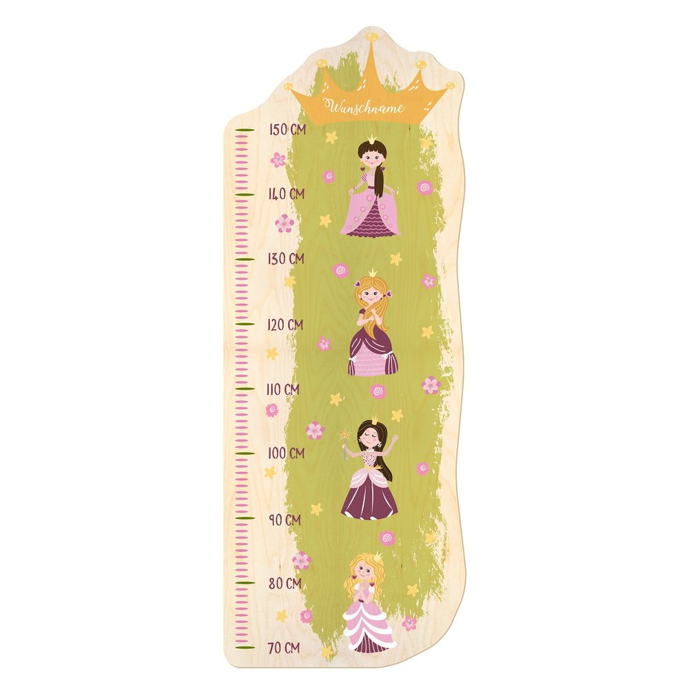 PrintPlanet Personalized Wooden Growth Chart with Name – Princess