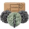 myHomeBody Large 70 g Loofah Sponge, 2 Graphite Gray + 1 Sage Green, 3-Piece Set view 1