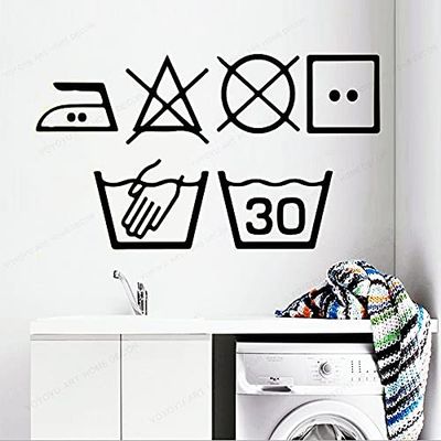 Laundry Room Wall Sticker, Removable Vinyl Wall Art, 57 × 32 cm