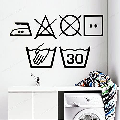 Laundry Room Wall Sticker, Removable Vinyl Wall Art, 57 × 32 cm