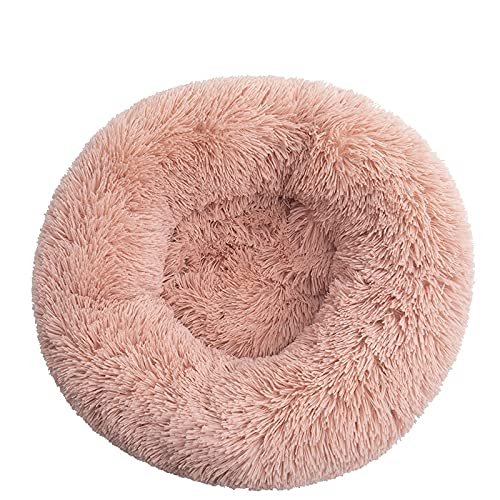 Super-Soft Plush Round Pet Bed, 70 cm, Pink