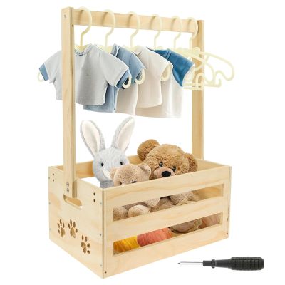 Wooden Baby Gift Basket with Handle and Hangers