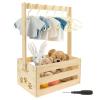 Wooden Baby Gift Basket with Handle and Hangers view 1