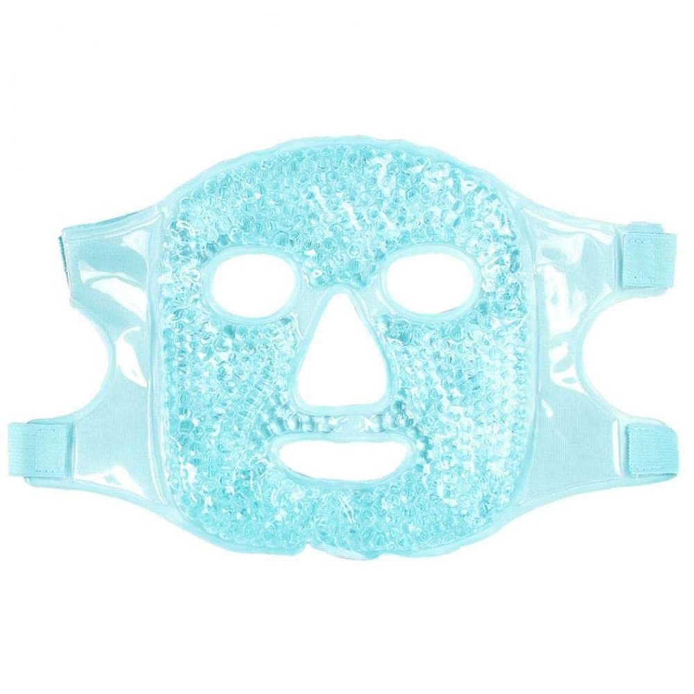 BRAVOLUNE Gel Face Cover, Hot and Cold Therapy, Gel Bead Full-Face Mask, Reduces Eye Puffiness, Reusable Compress for Migraine and Hangover