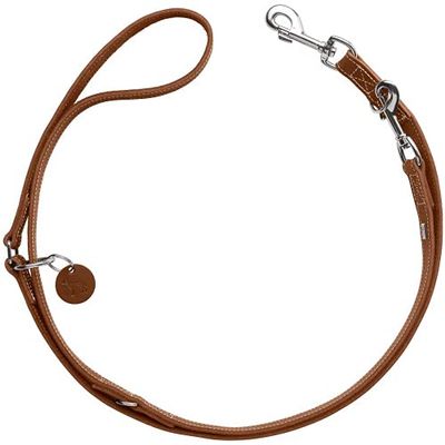 HUNTER AALBORG Adjustable Dog Leash, Cognac, 3-Way Adjustable, 20/200