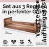 NATURE SUPPLIES Kids' Bookshelf, Set of 3, Montessori Wall Shelves, Dark Brown view 3