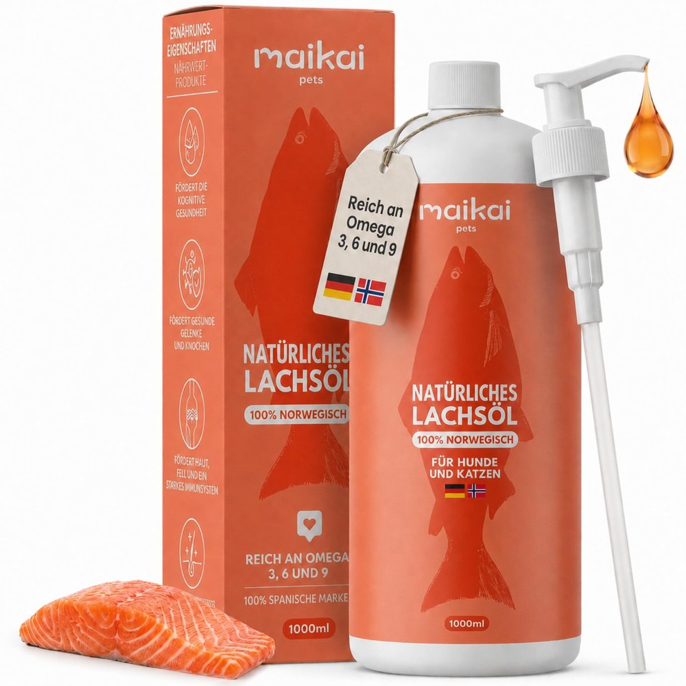 100% Natural Norwegian Salmon Oil for Dogs & Cats, 1 L – Maikai