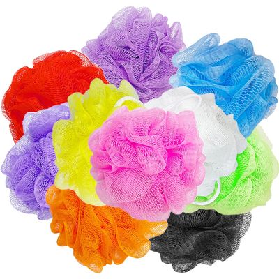 10-Pack Mesh Bath Sponges, Soft Loofah Scrubbers