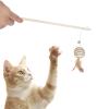 EVTSCAN Wooden Cat Teaser Wand with Ball and Feather view 2