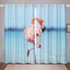 Homemissing Tropical Flamingo Window Curtains, 137 x 117 cm, Light Blue view 1