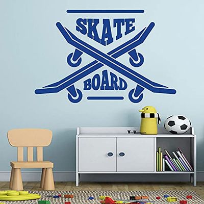 Skateboard Art Wall Decal for Kids' Room, Removable, 115 x 76 cm