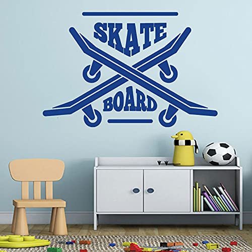 Skateboard Art Wall Decal for Kids' Room, Removable, 115 x 76 cm
