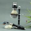 Haryali London Men's Shaving Set in Handmade Leather Case, 5-in-1 Safety Razor Set with Stand, Fusion 5-Compatible Razor, Brush, Stainless Steel Bowl and Shaving Soap view 2
