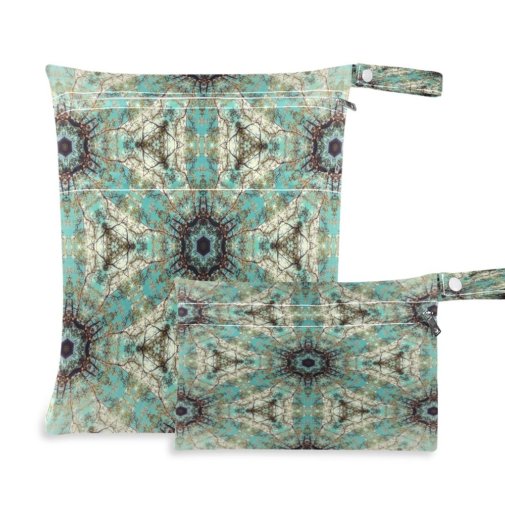 COZYhome Wet and Dry Bags for Cloth Diapers, Abstract Ethnic Floral Pattern