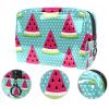 Watermelon-Pattern Cosmetic Bag, Yellow Background, Zippered Travel Organizer for Women and Girls view 2
