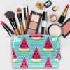 Watermelon-Pattern Cosmetic Bag, Yellow Background, Zippered Travel Organizer for Women and Girls view 3