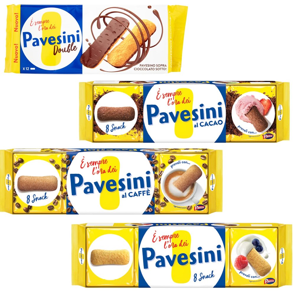 Barilla Pavesi Pavesini Double Variety Pack 60 g Originali Coffee Cocoa 200 g Cookies