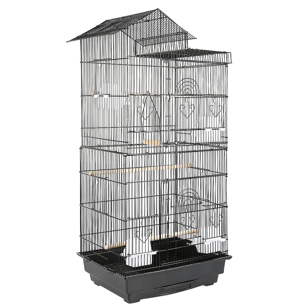 Bird Cage for Parakeets, Rust-Resistant, Includes Perches and Food Boxes (46 * 35.5 * 99 cm)