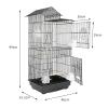 Bird Cage for Parakeets, Rust-Resistant, Includes Perches and Food Boxes (46 * 35.5 * 99 cm) view 2