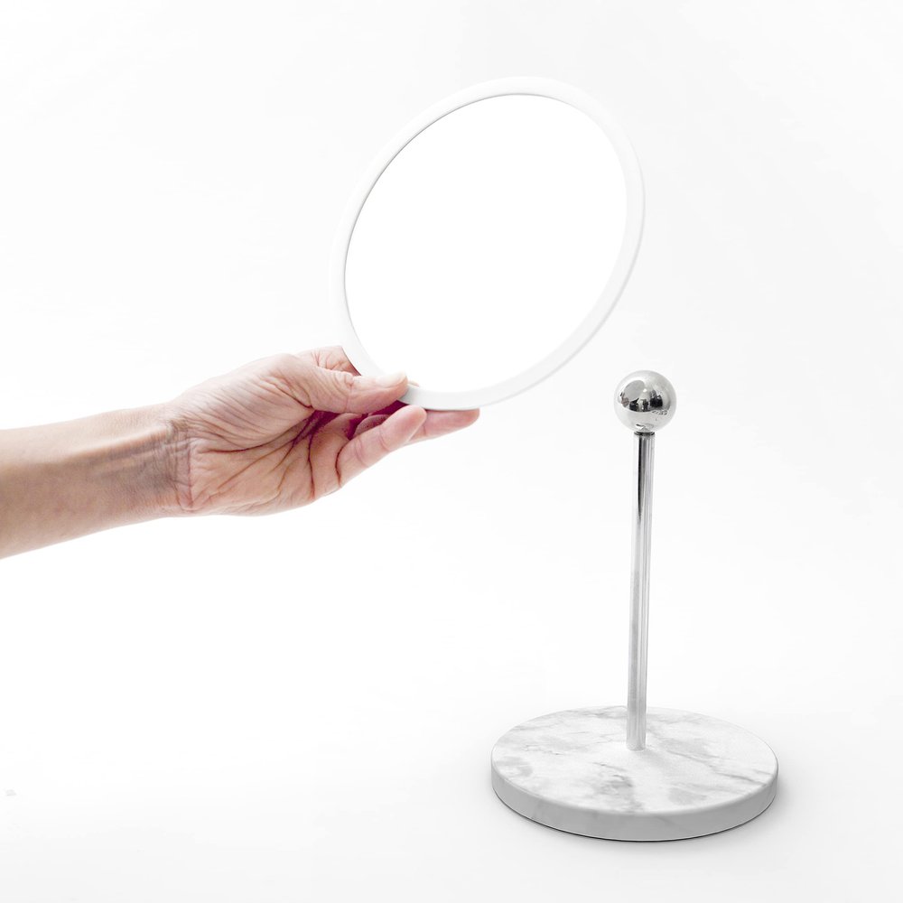 bosign AirMirror 5x Magnifying Stand Cosmetic Mirror, Marble - Removable, 16.5 cm H
