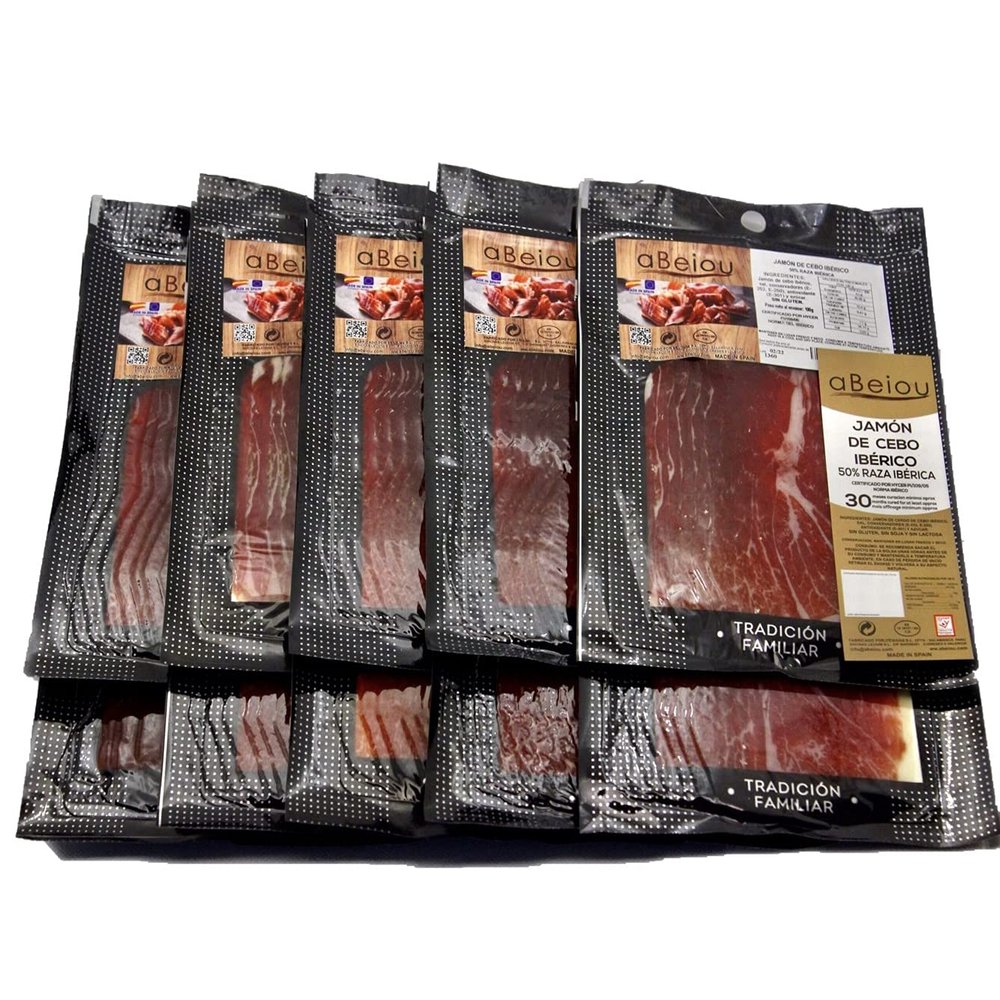 Iberico Ham Slices Jamón Ibérico Cebo, 1 kg (10100 g), Aged 30+ Months, Hycer Certified