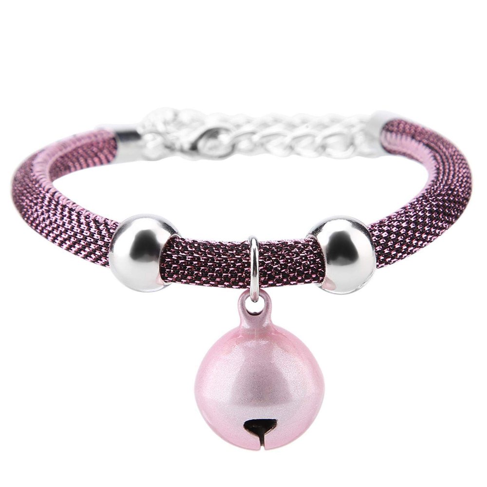 EVTSCAN Japanese Style Cat Collar with Extension Chain (Pink)