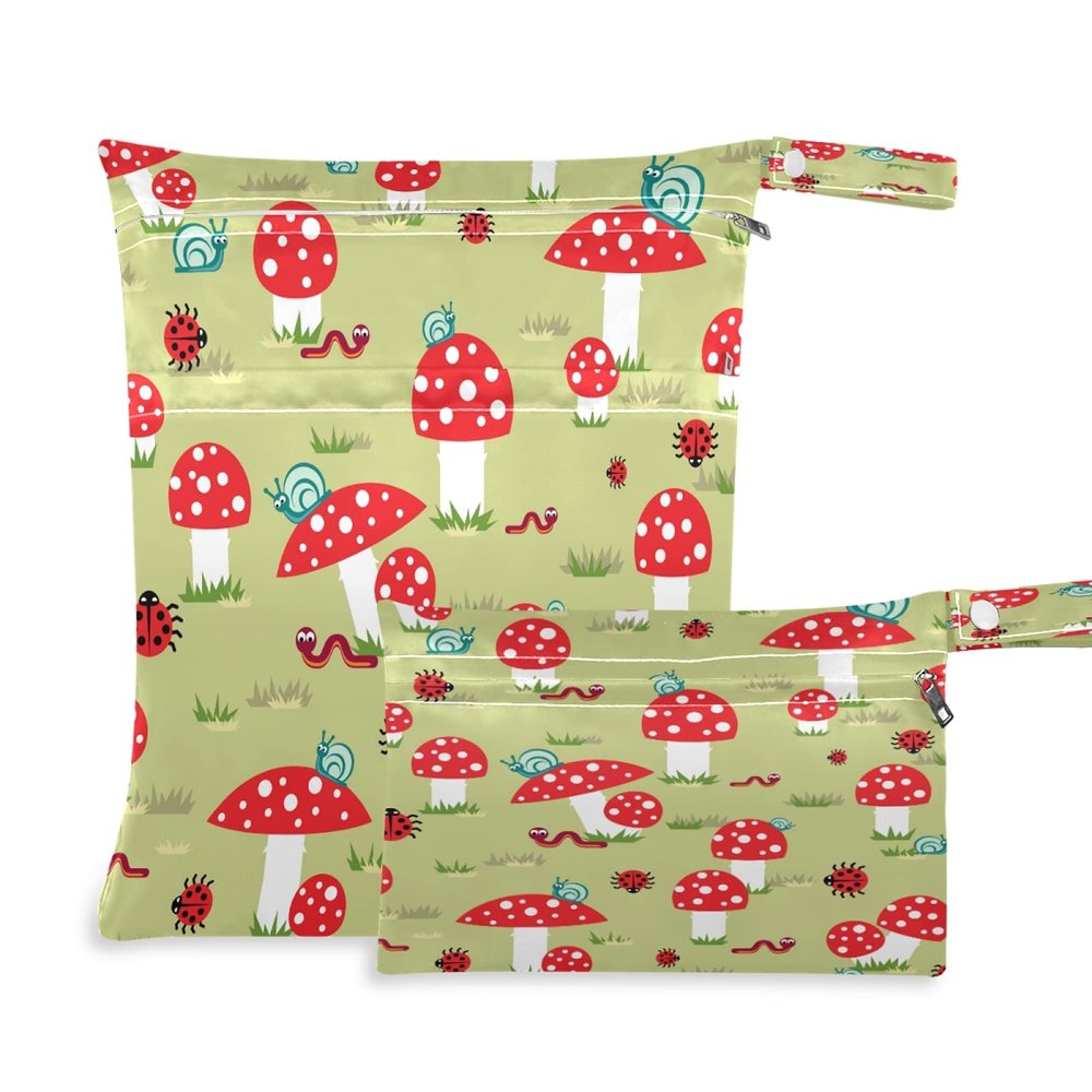 2-Pack Waterproof Reusable Wet Bags for Cloth Diapers