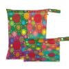 2-Piece Waterproof Reusable Wet Bag Set, Spring Floral, Washable Organizer Bags for Toddler Diapers view 1