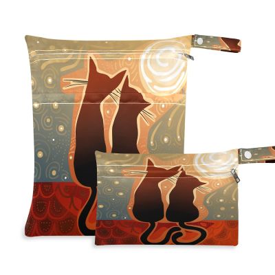 2-Piece Waterproof Wet Bag Set, Cat Lover Moon