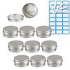 ZEOABSY 10-Pack 10 mL Round Silver Aluminum Tins with Screw Lids view 1