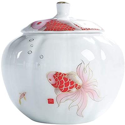Fish-Shaped Ceramic Cremation Urn for a Small Amount of Human Ashes